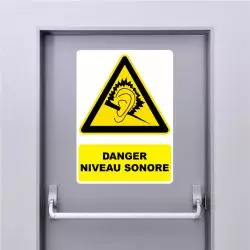 Autocollant Panneau danger niveau sonore