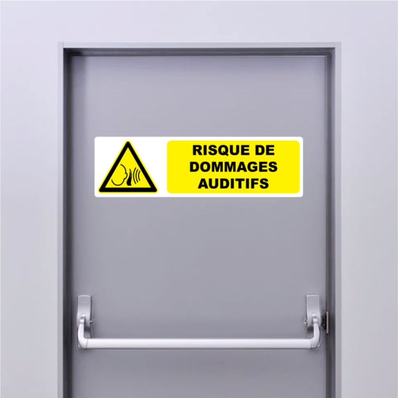 Autocollant Pictogramme danger risque de dommages auditifs