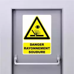 Autocollant Panneau Danger Rayonnement Soudure
