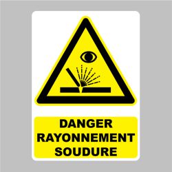 Sticker Panneau Danger Rayonnement Soudure