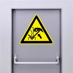 Autocollant Danger écrasement des mains