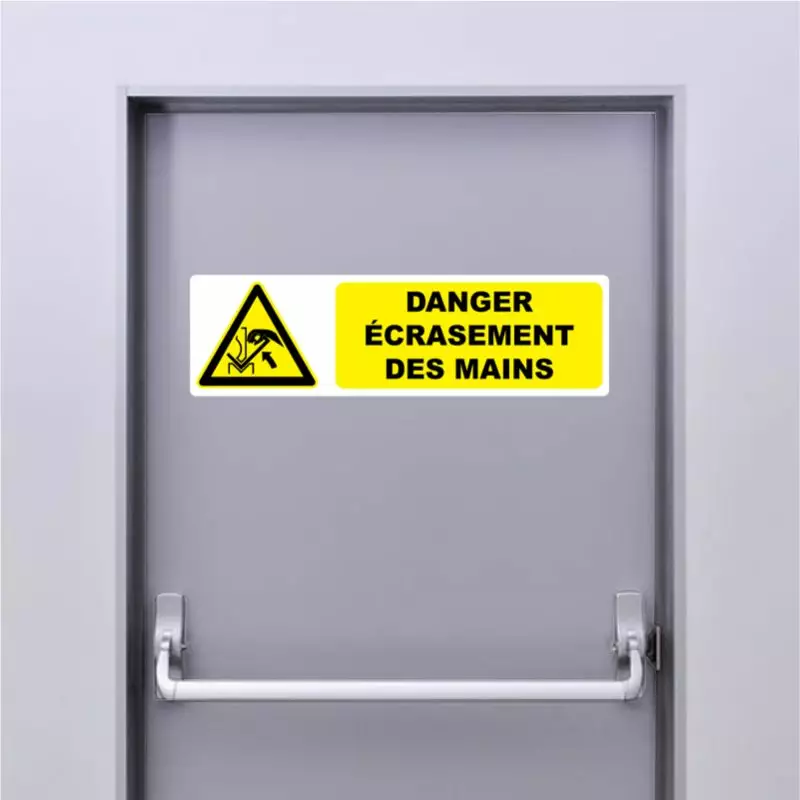Autocollant Pictogramme Danger écrasement des mains Autocollant Pictogramme Danger écrasement des mains