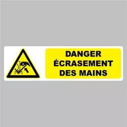 Sticker Pictogramme Danger écrasement des mains