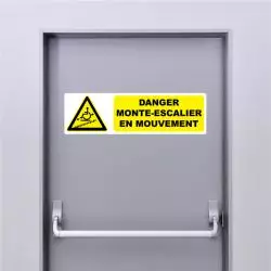 Autocollant Pictogramme danger monte-escalier en mouvement