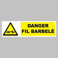 Sticker Pictogramme danger fil barbelé