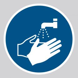 Autocollant Panneau Lavage des mains obligatoire - ISO7010 - M011