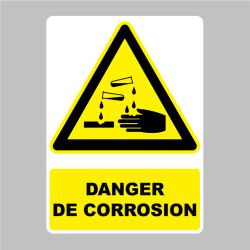 Sticker Panneau danger de corrosion