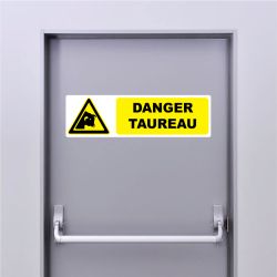 Autocollant Pictogramme danger taureau