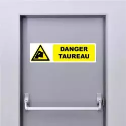Autocollant Pictogramme danger taureau