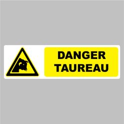 Sticker Pictogramme danger taureau