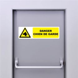 Autocollant Pictogramme danger chien de garde