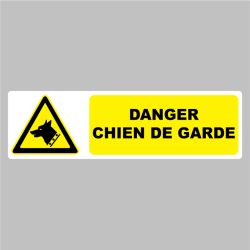 Autocollant Pictogramme danger chien de garde