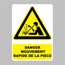 Sticker Panneau danger mouvement rapide de la pièce