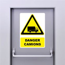 Autocollant Panneau danger camions