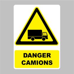 Sticker Panneau danger camions