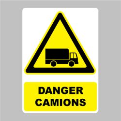 Autocollant Panneau danger camions