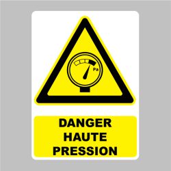 Sticker Panneau danger haute pression