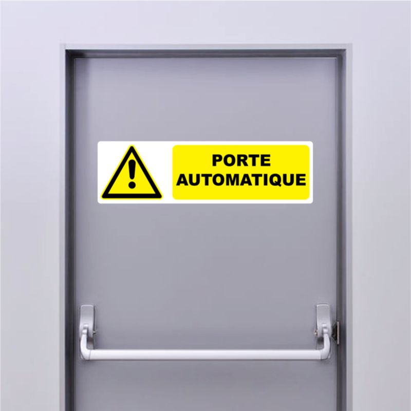 Autocollant Pictogramme danger porte automatique