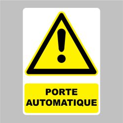 Sticker Panneau danger porte automatique