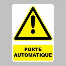 Sticker Panneau danger porte automatique