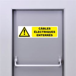 Autocollant Pictogramme danger câbles électriques enterrés