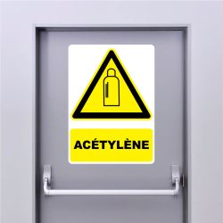 Autocollant Panneau danger acétylène