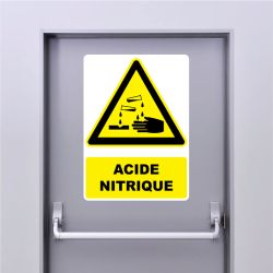 Autocollant Panneau danger acide nitrique