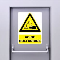 Autocollant Panneau danger acide sulfurique