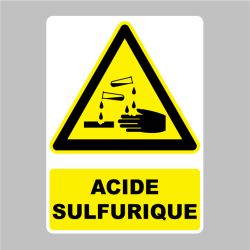 Sticker Panneau danger acide sulfurique