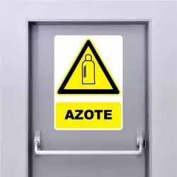 Autocollant Panneau danger azote