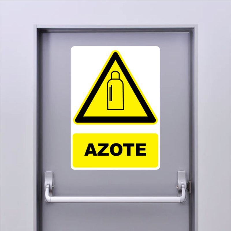 Autocollant Panneau danger azote