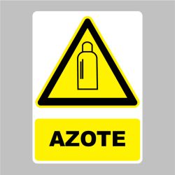 Sticker Panneau danger azote