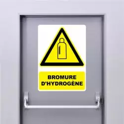 Autocollant Panneau danger bromure d'hydrogène