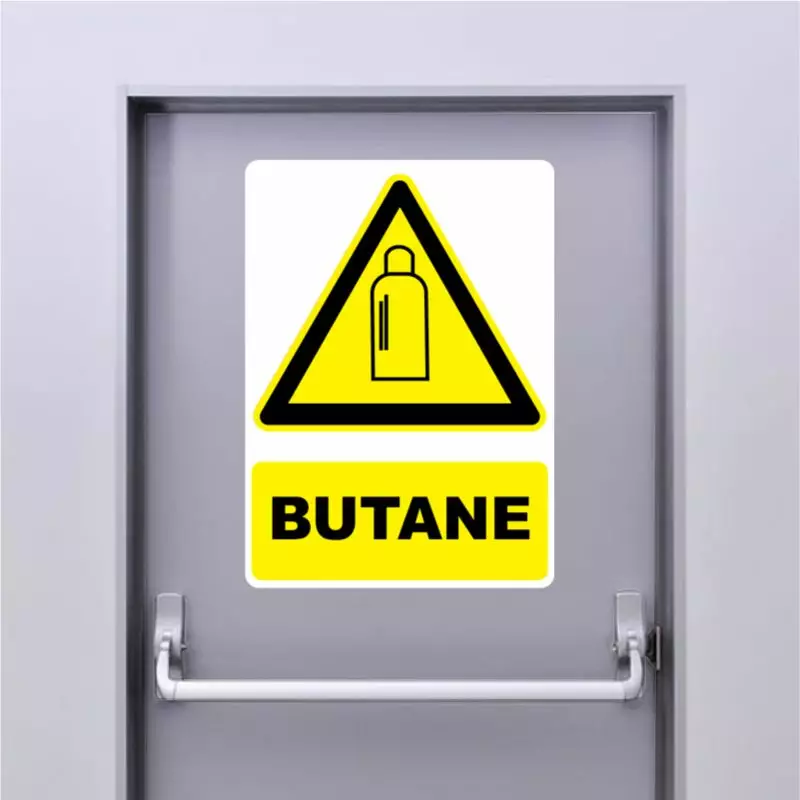 Autocollant Panneau danger butane