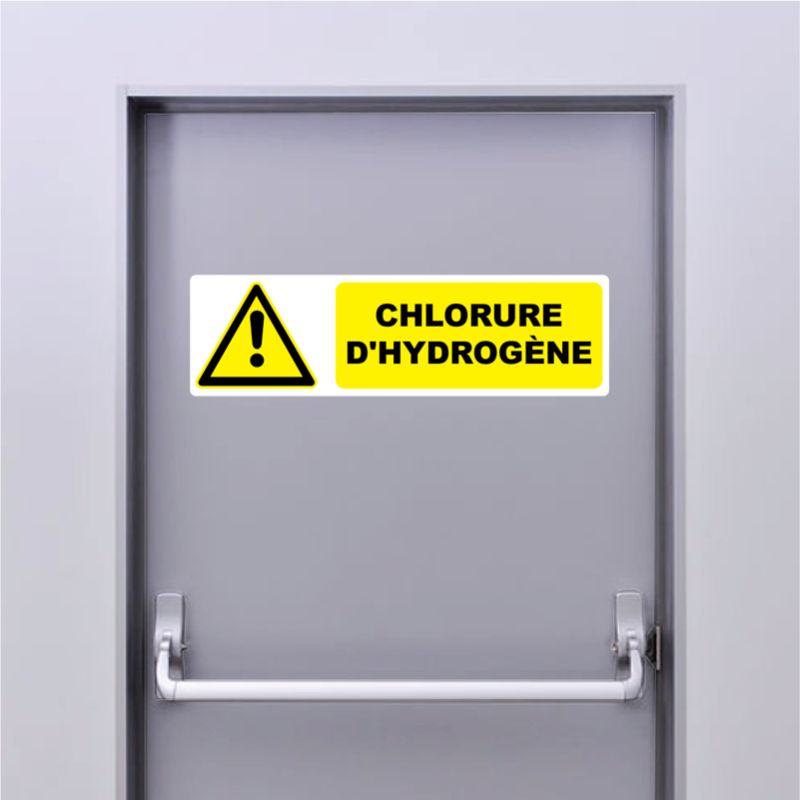 Autocollant Pictogramme danger chlorure d'hydrogène