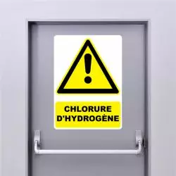 Autocollant Panneau danger chlorure d'hydrogène