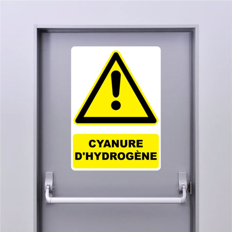 Autocollant Panneau danger cyanure d'hydrogène