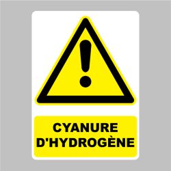 Sticker Panneau danger cyanure d'hydrogène