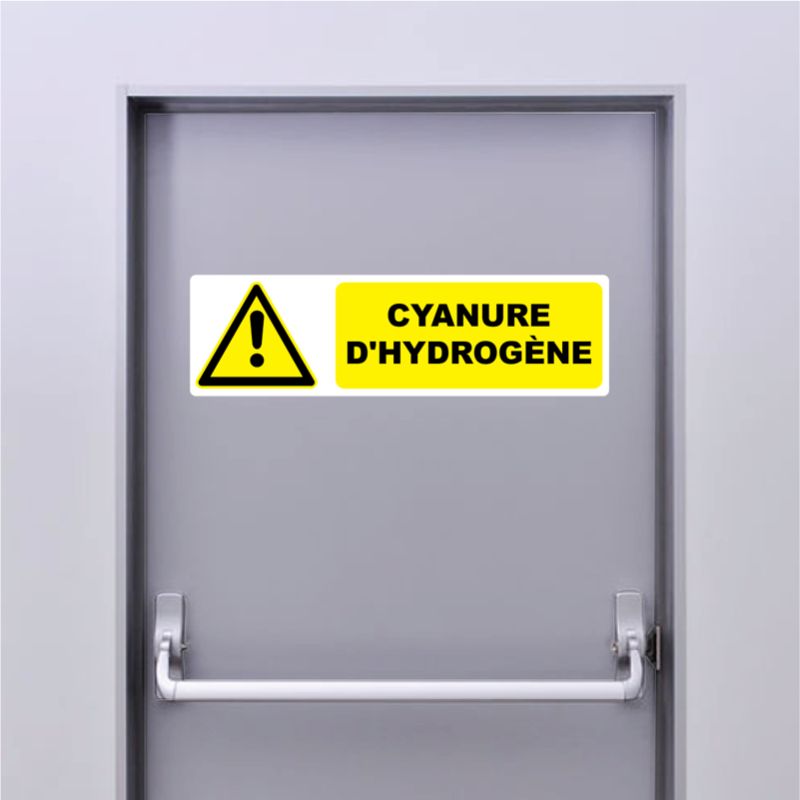 Autocollant Pictogramme danger cyanure d'hydrogène