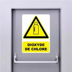 Autocollant Panneau danger dioxyde de chlore