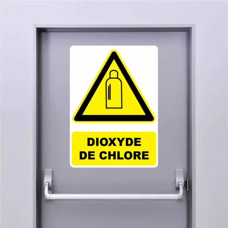 Autocollant Panneau danger dioxyde de chlore Autocollant Panneau danger dioxyde de chlore