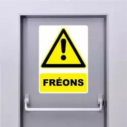 Autocollant Panneau danger Fréons
