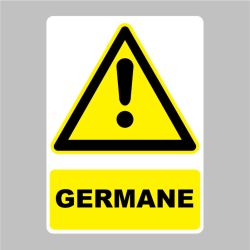 Sticker Panneau danger Germane