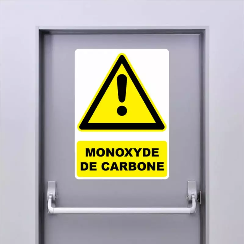 Autocollant Panneau danger Monoxyde de carbone Autocollant Panneau danger Monoxyde de carbone