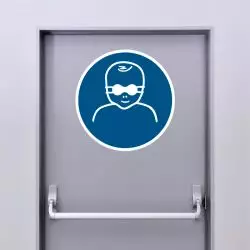 Autocollant Panneau Protection opaque des yeux obligatoire pour les enfants en bas âge - ISO7010 - M025