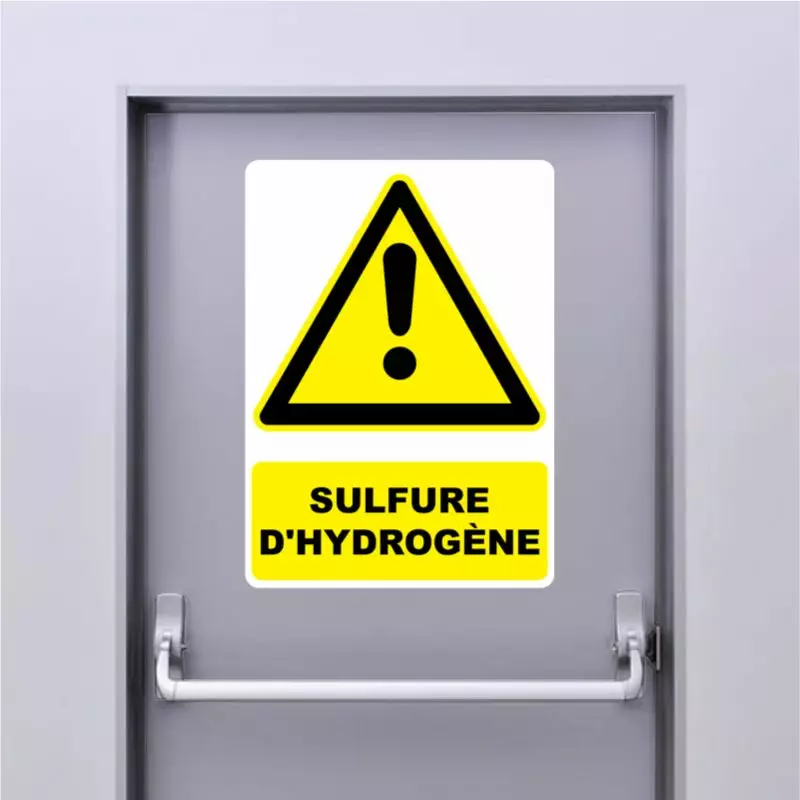 Autocollant Panneau danger Sulfure d'hydrogène