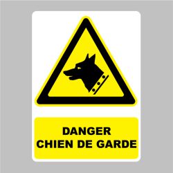 Sticker Panneau danger chien de garde