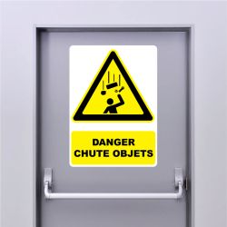 Autocollant Panneau danger chute d'objets