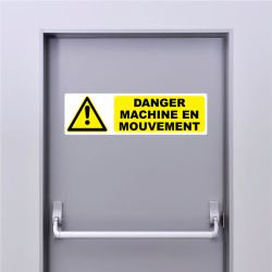 Autocollant Pictogramme danger machine en mouvement