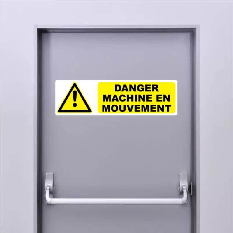 Autocollant Pictogramme danger machine en mouvement Autocollant Pictogramme danger machine en mouvement